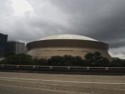 We see the Superdome as we head to the airport